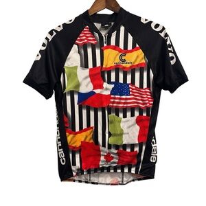 Volvo Cannondale Flags Made in USA Vintage Cycling Jersey Men’s Medium Zip